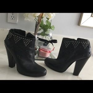 Black studded booties